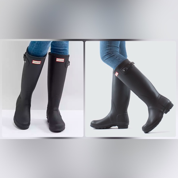 Hunter Original Matte Black Tall Rain boots Women 6 - Picture 2 of 15